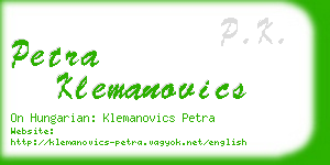 petra klemanovics business card